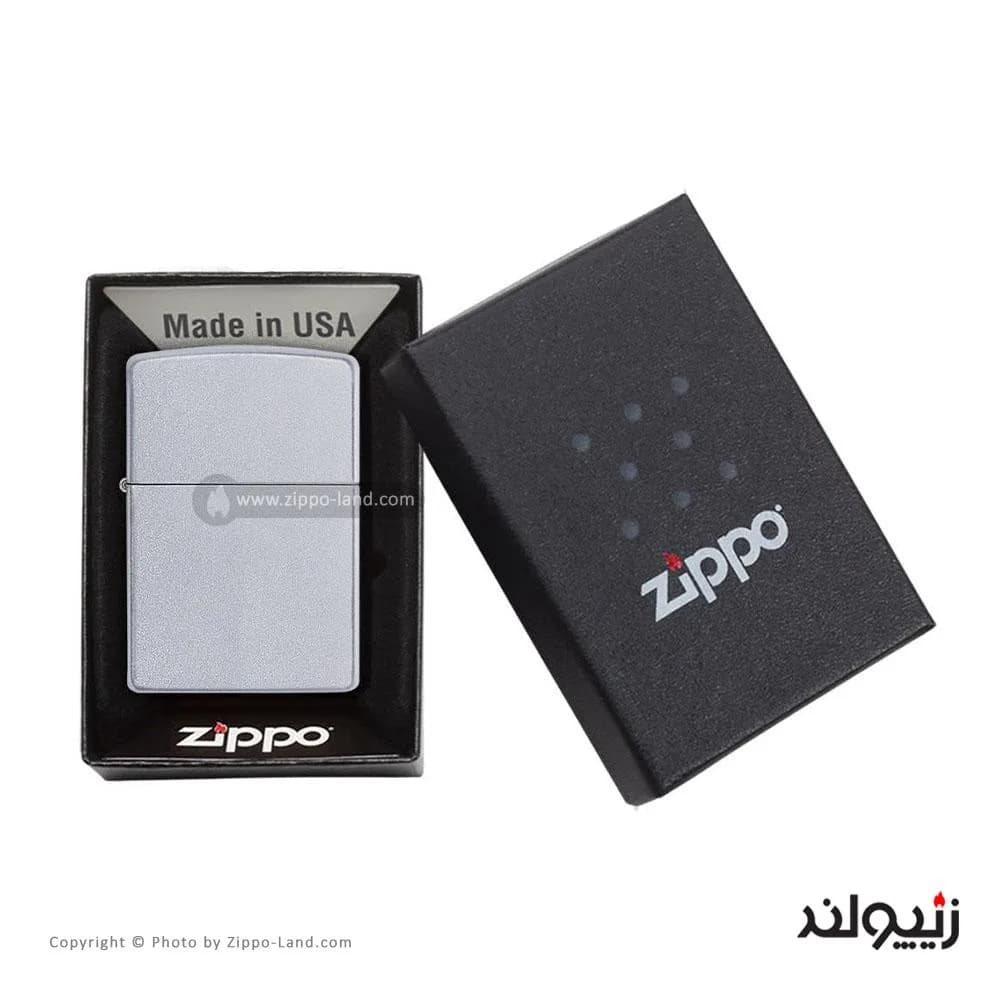 فندک زیپو مدل Satin Chrome کد 205 — تصویر ۴
