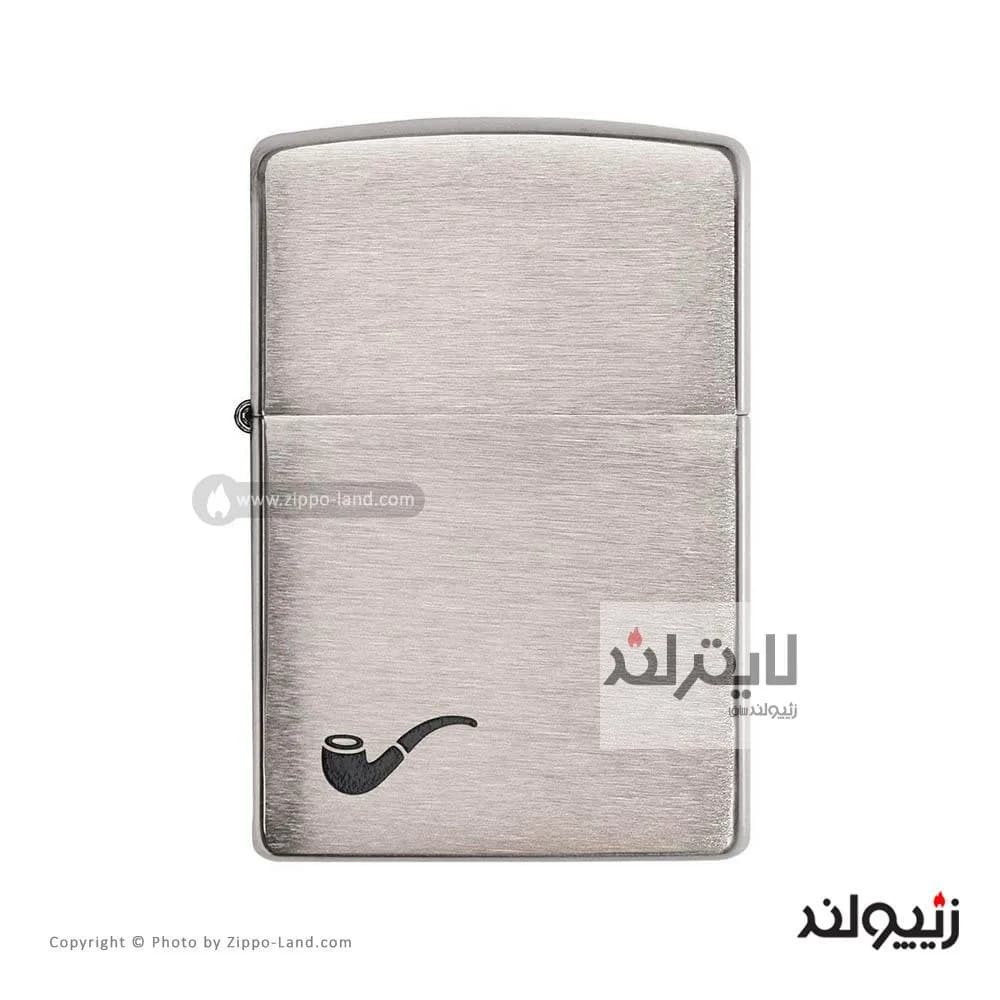 فندک زیپو مدل Pipe Brushed Chrome کد 200pl
