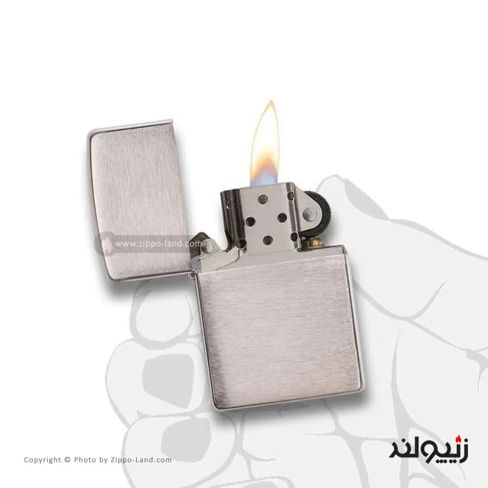 فندک زیپو مدل Brushed Chrome کد 200 — تصویر ۳