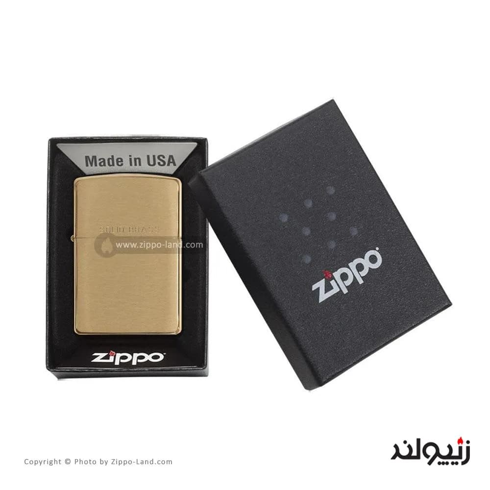 فندک زیپو مدل Brushed Brass کد 204 — تصویر ۴