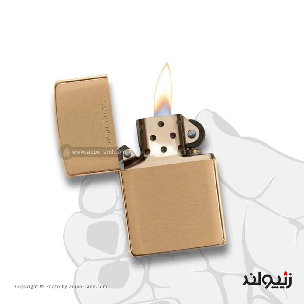 فندک زیپو مدل Brushed Brass کد 204 — تصویر ۳