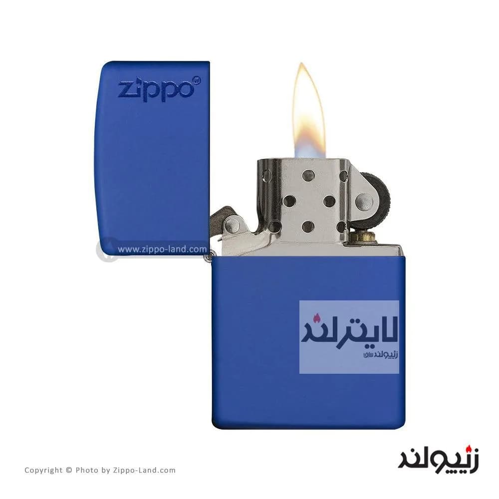 فندک زیپو مدل Classic Royal Blue Matte Zippo Logo کد 229zl — تصویر ۲