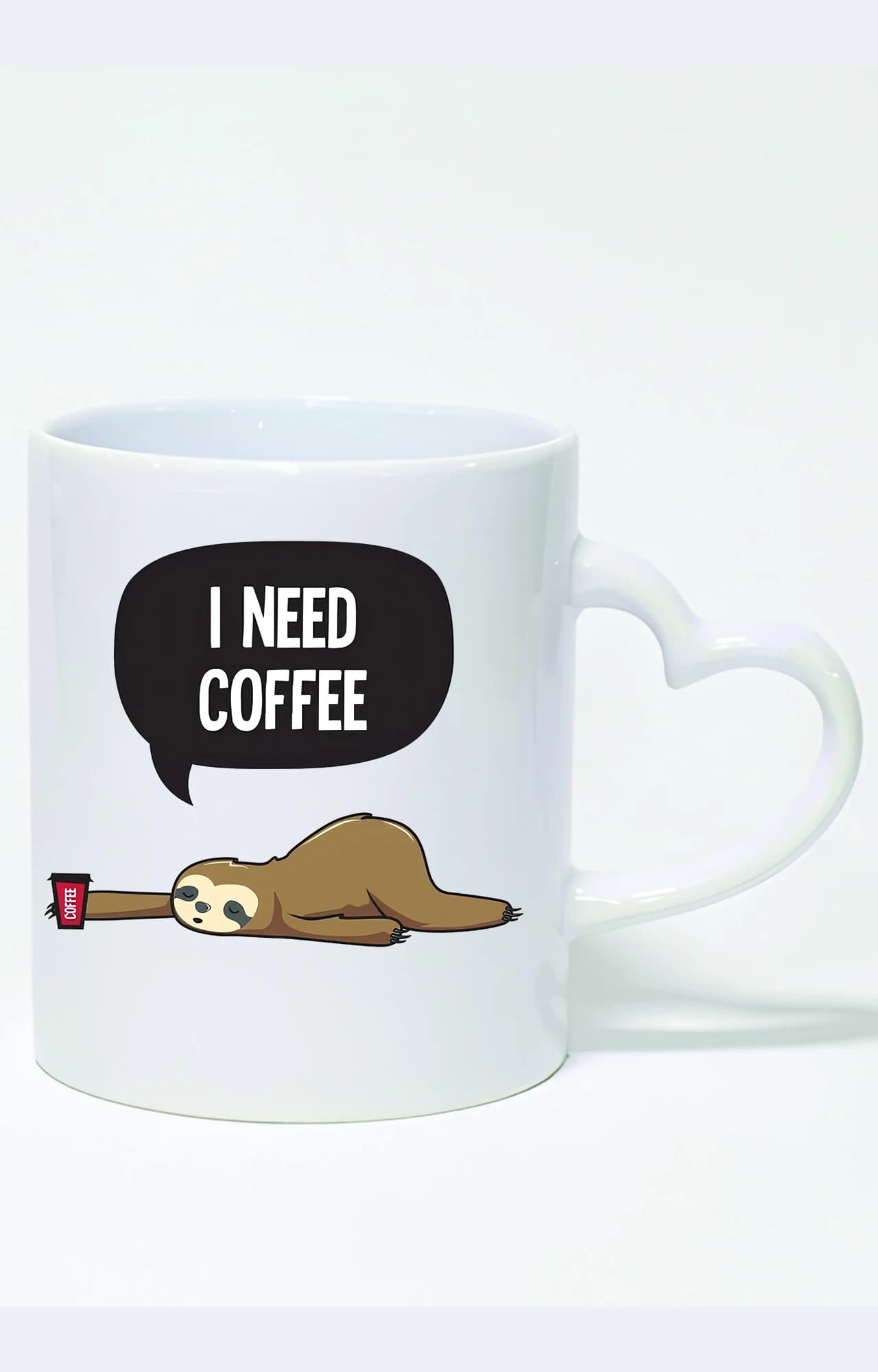 ماگ دسته قلبی طرح قهوه i need coffee کد 3382