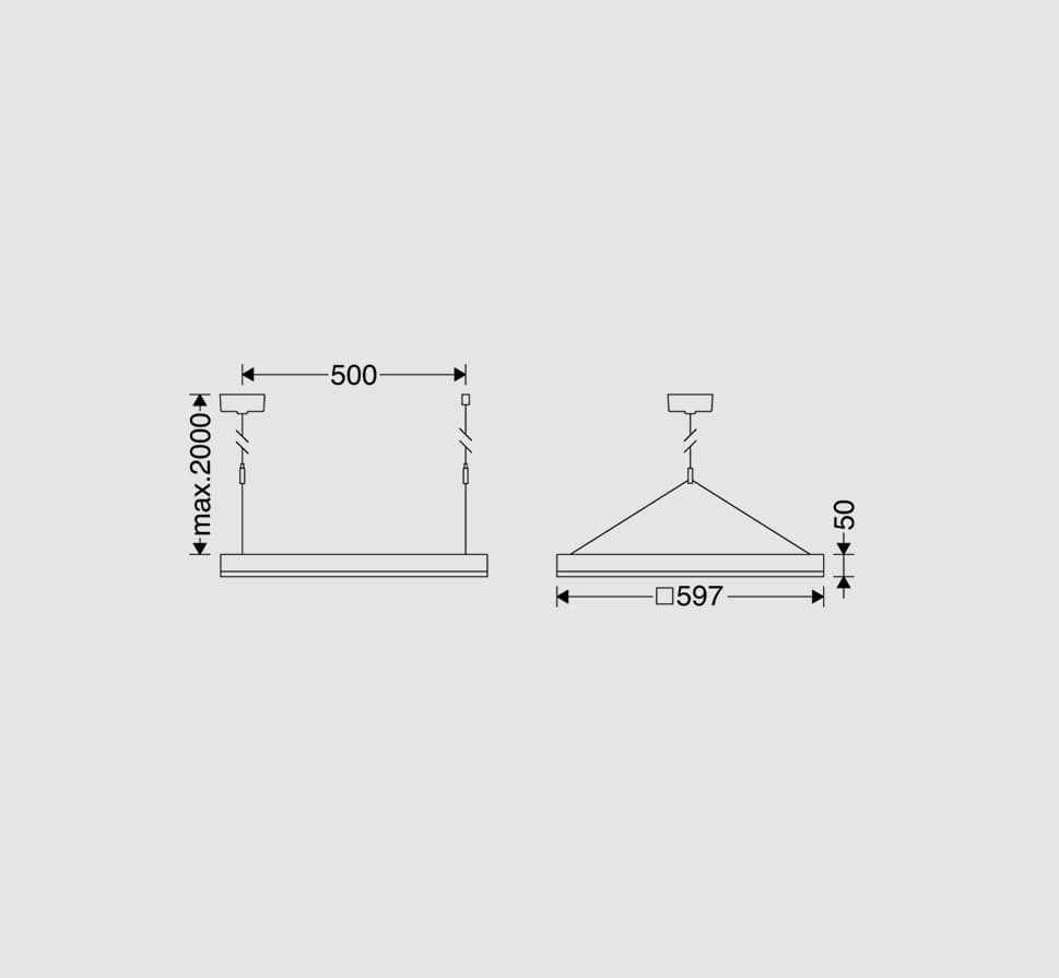 چراغ LED روکار یا آویز 33 وات 60*60 مدل الگانس مازی نور — تصویر ۳