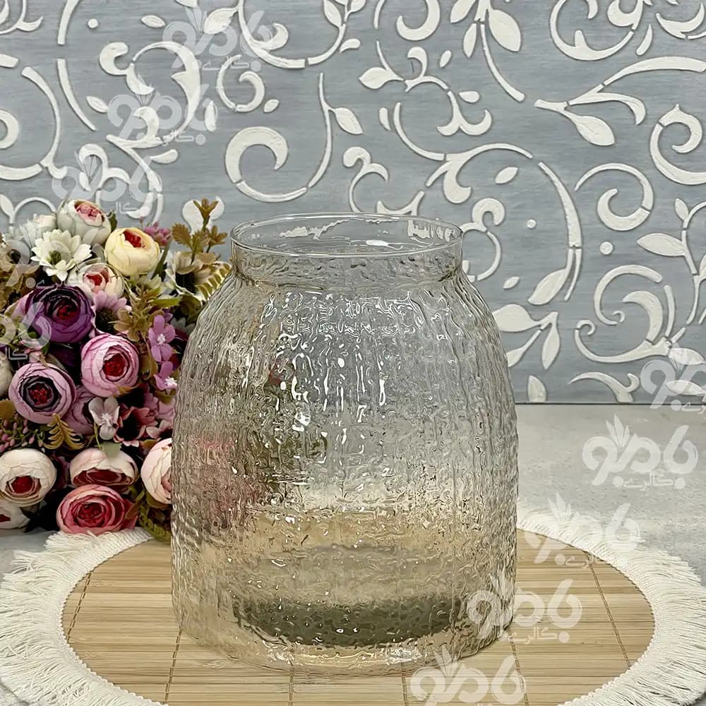 گلدان شیشه ای بلور .زبرا