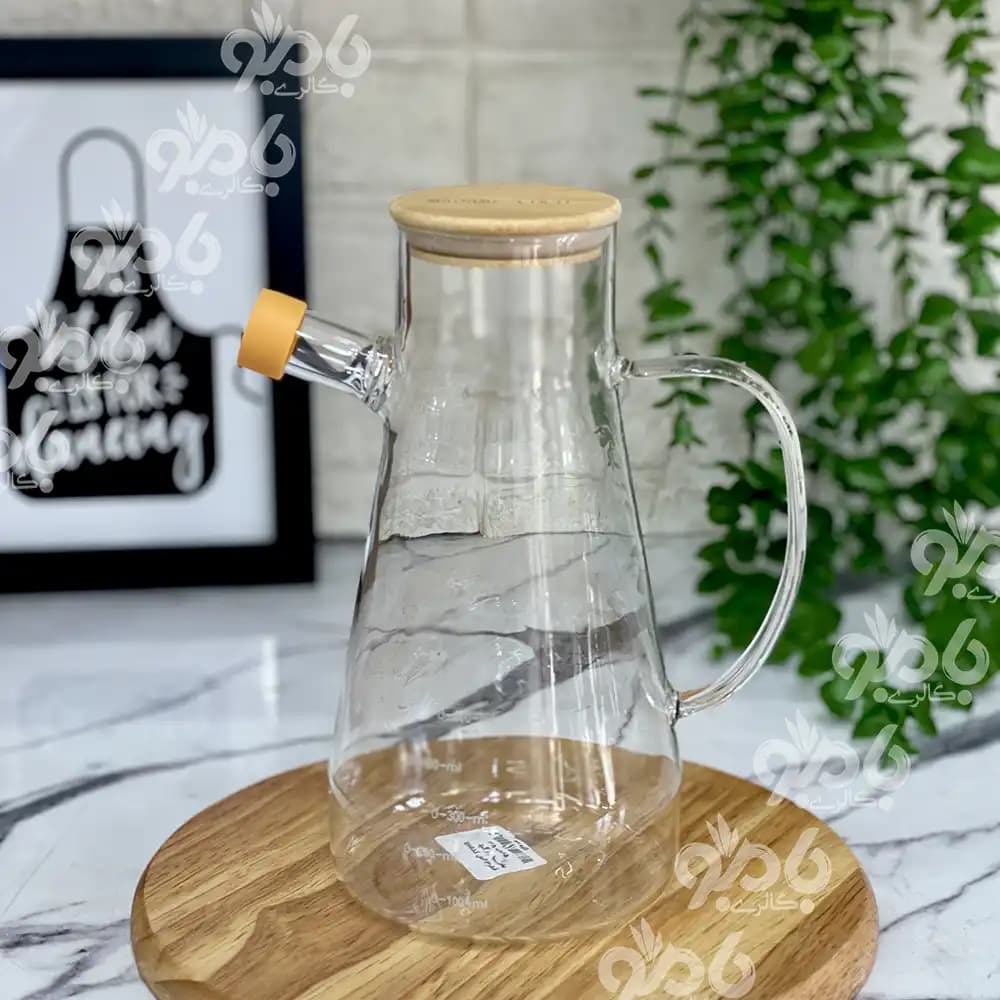 بطری روغن ریز پیرکس مخروطی ساده 900میلی‌لیتر