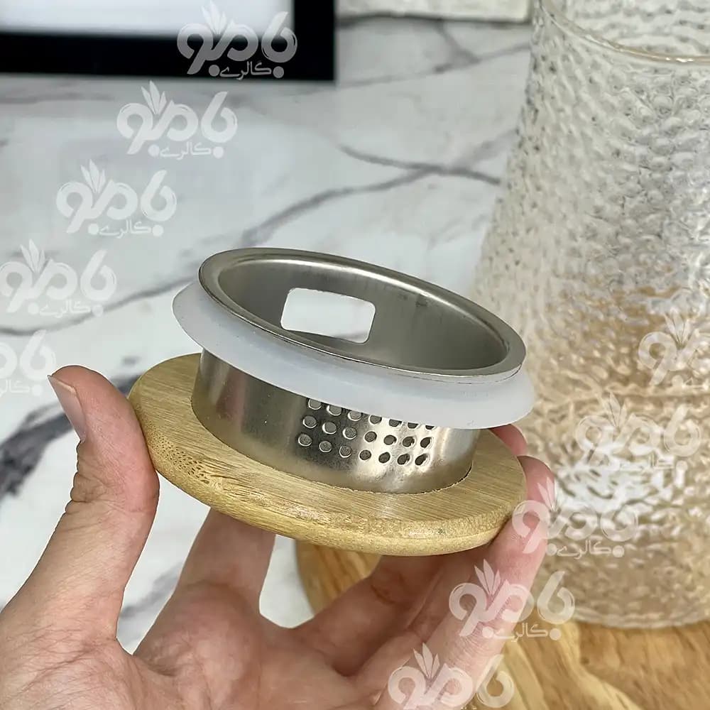 پارچ پیرکس برفی دسته چوبی 600.56 — تصویر ۳