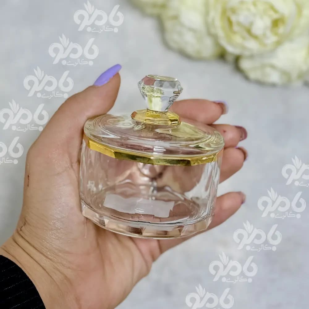 قندان نقلی گلس لب طلا — تصویر ۳