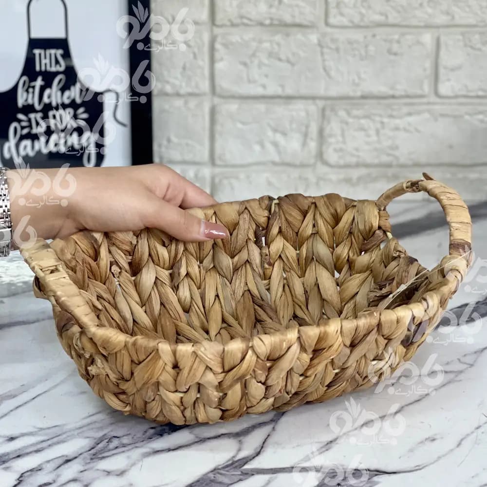 سبد حصیری بیضی 20*30سانت کد33 — تصویر ۲