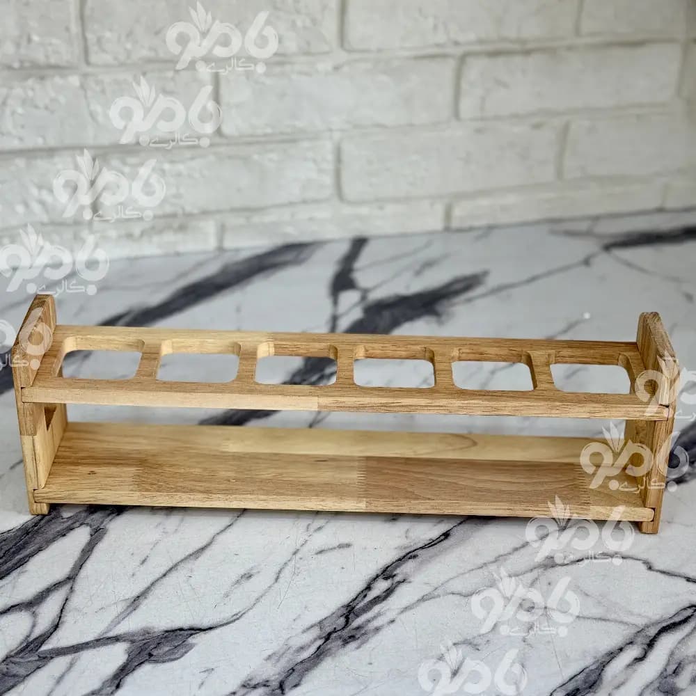استند چوبی مکارتی باریک دسته دار 6خانه
