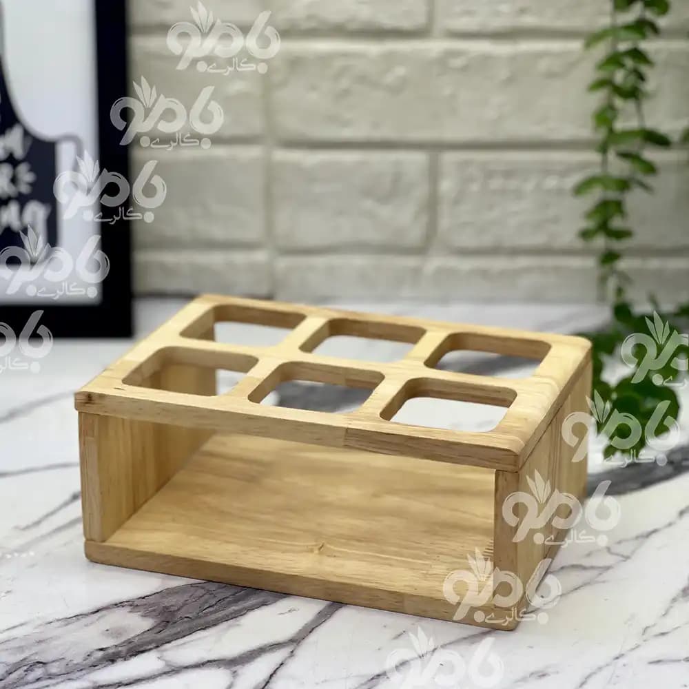 استند چوبی مکارتی 6خانه ساده پهن