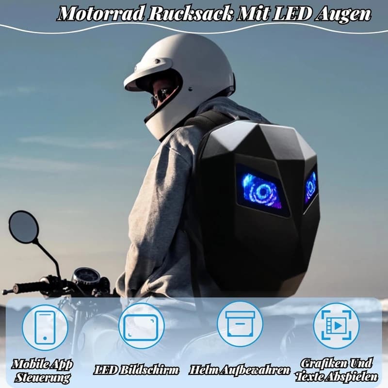 کوله پشتی موتور سیکلت مدل نمایشگر LED — تصویر ۴