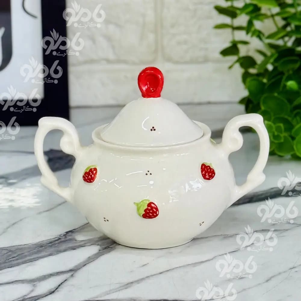 قندان دودسته توت فرنگی سرامیکی