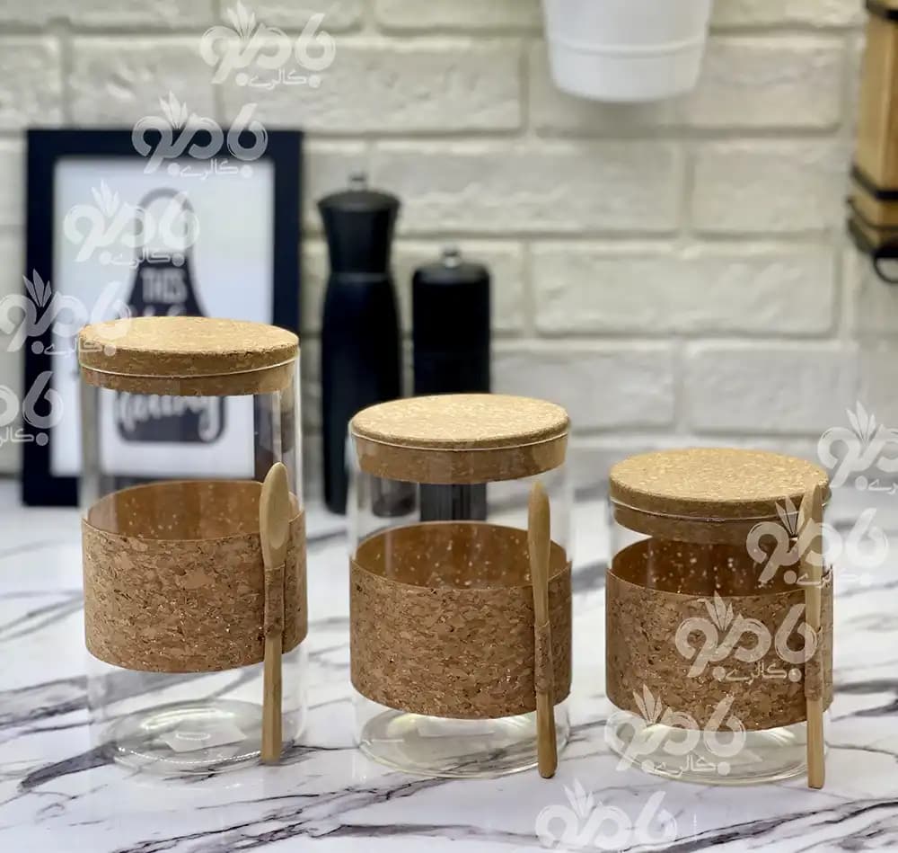بانکه پیرکس درب چوب پنبه گرد قطر 10
