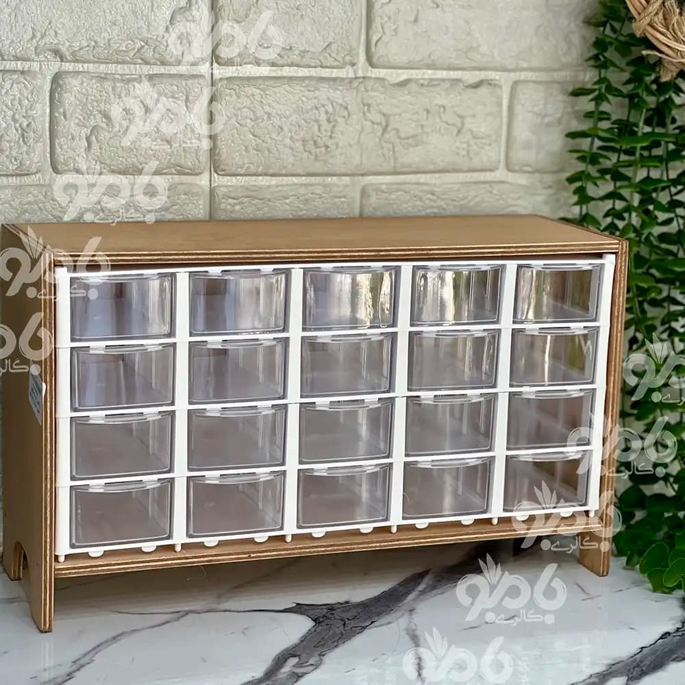 باکس جا ادویه پلای وود 6میل ساده 20 خانه
