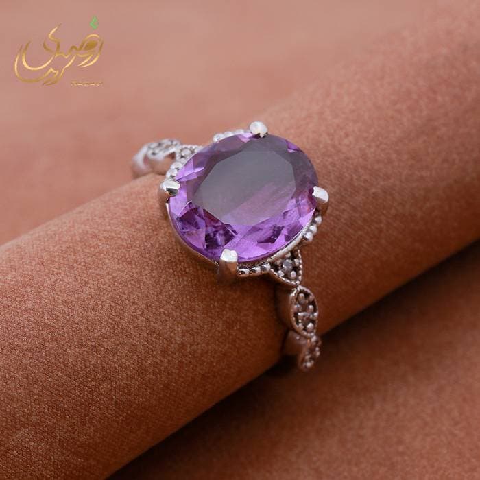 انگشتر زنانه آمیتیست اصل طرح شکیل — تصویر ۳