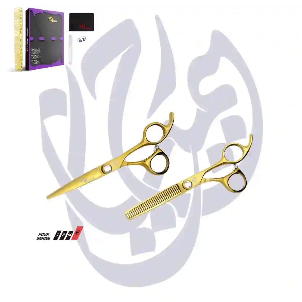 قیچی ست اکونومی طلایی کد E-4 سایز “5.75 رزونال