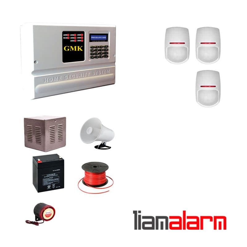 پکیج دزدگیر اماکن با سیم مدل جی ام کا سیم کارتی و تلفنی GM910PY3