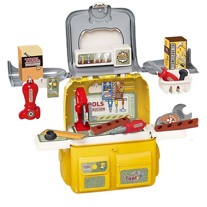 ست اسباب بازی ابزار مهندسی 43 تکه ناب سل مدل کوله پشتی BUILDING TOOL ENGINEER LITTLE 43 PCS