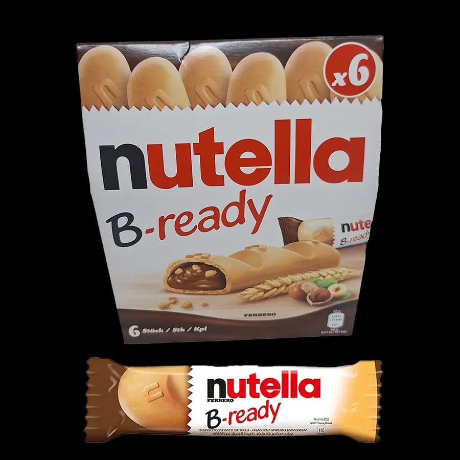 بیسکوییت نوتلا بی ریدی (B-ready) شکلاتی با مغز فندق 22 گرمی – بسته 6 عددی