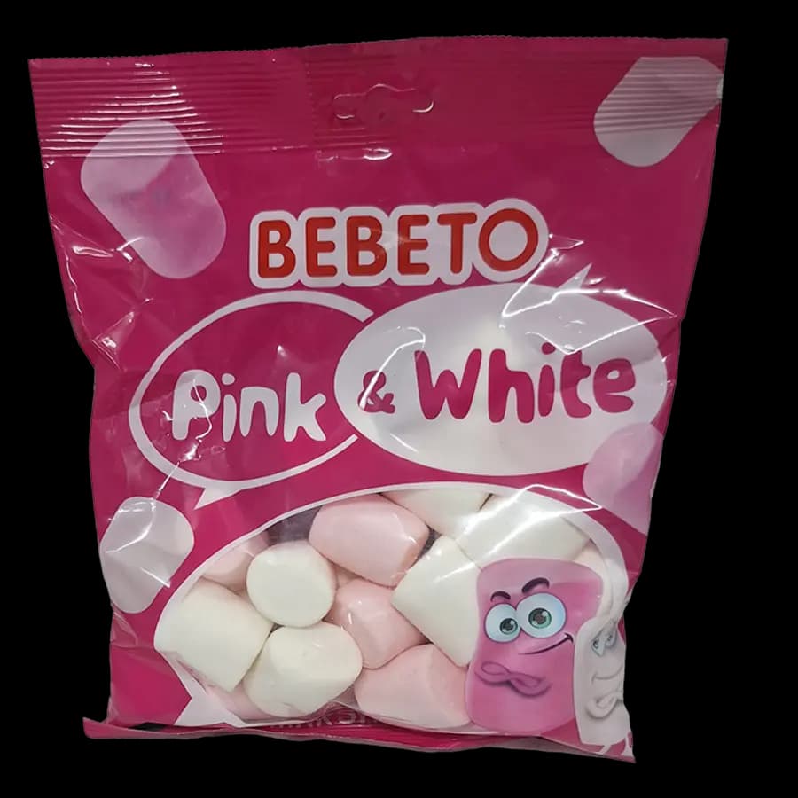 مارشمالو ببتو مدل سفید و صورتی (pink & white) 135 گرمی