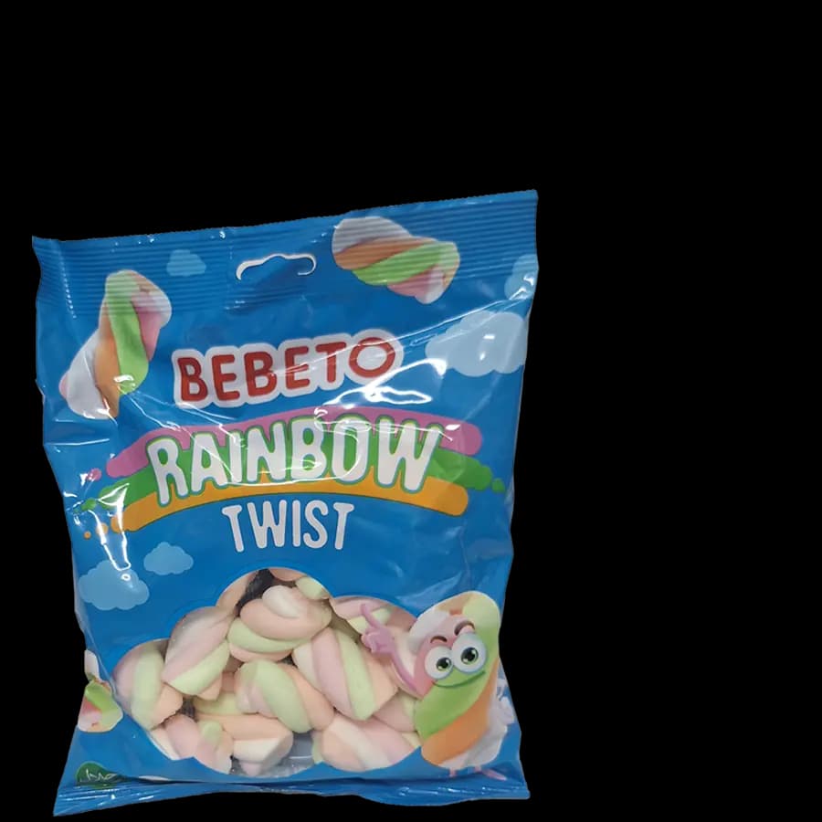 مارشمالو ببتو رنگین کمان پیچی (Rainbow Twist) 135 گرمی – عمده کارتن 24 عددی