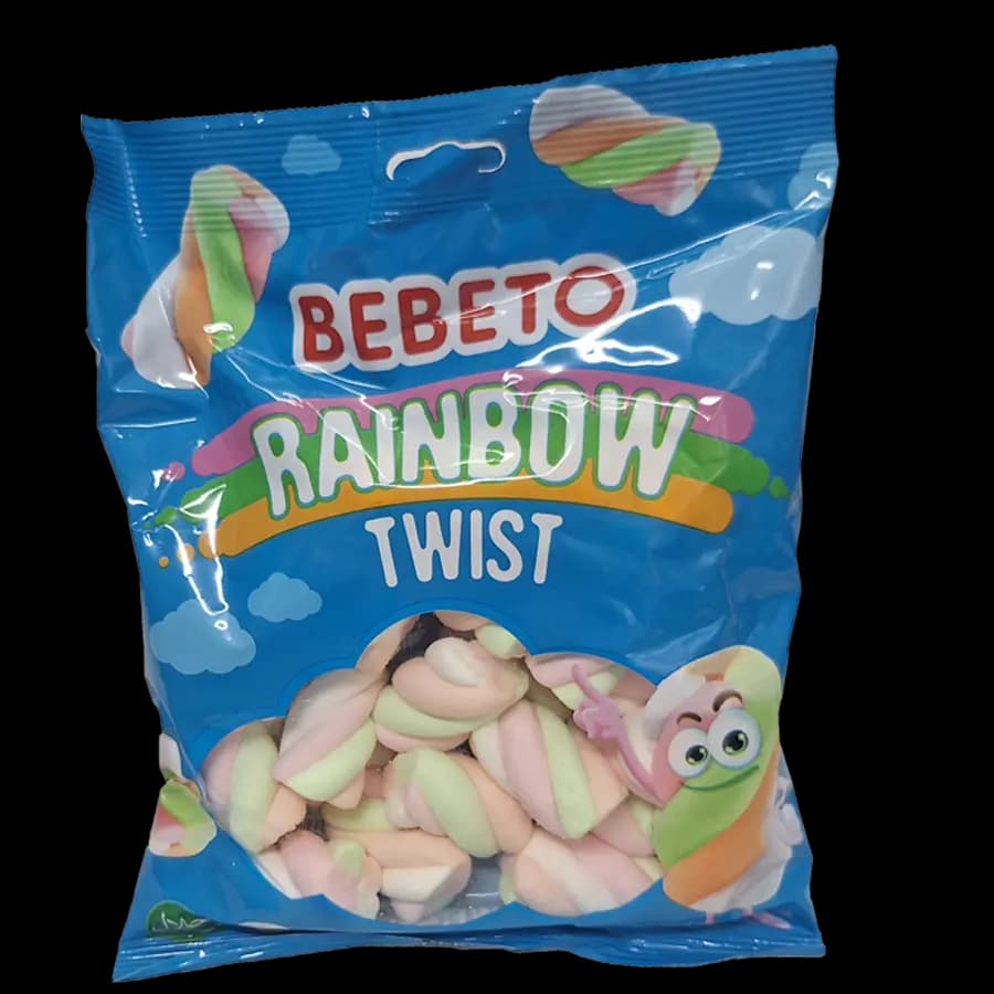 مارشمالو ببتو مدل رنگین کمان پیچی (Rainbow Twist) 135 گرمی