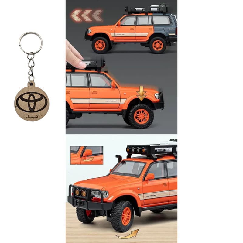 ماکت ماشین ناب سل مدل تویوتا لندکروزر آفرود Toyota Land Cruiser LC80 کد W100 به همراه جاسوییچی — تصویر ۳