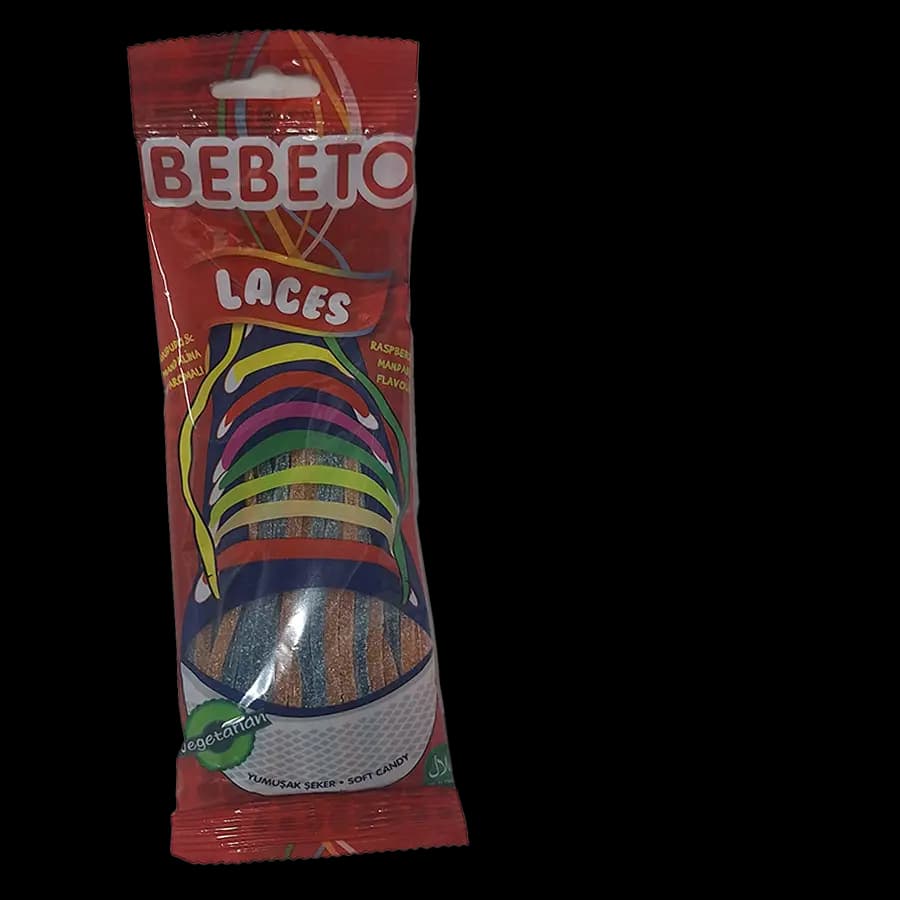پاستیل رشته‌ای نرم ترش ببتو 75 گرمی (Laces) – بسته 12 عددی