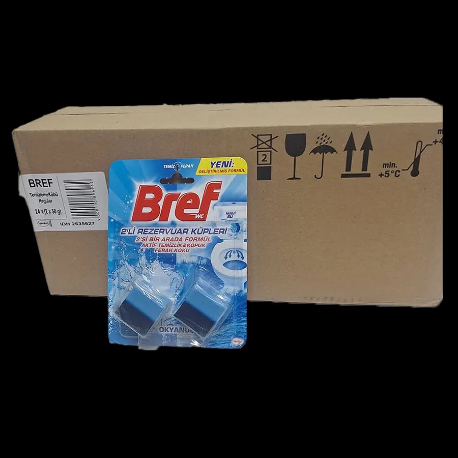 قرص جرم گیر توالت فرنگی برف (bref) بوگیر معکبی 2 عددی کارتن 24 بسته