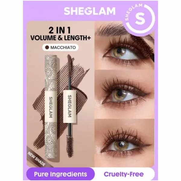 ریمل ضد آب دو سر شیگلم قهوه ای سری All-In-One مدل WATERPROOF Macchiati — تصویر ۲