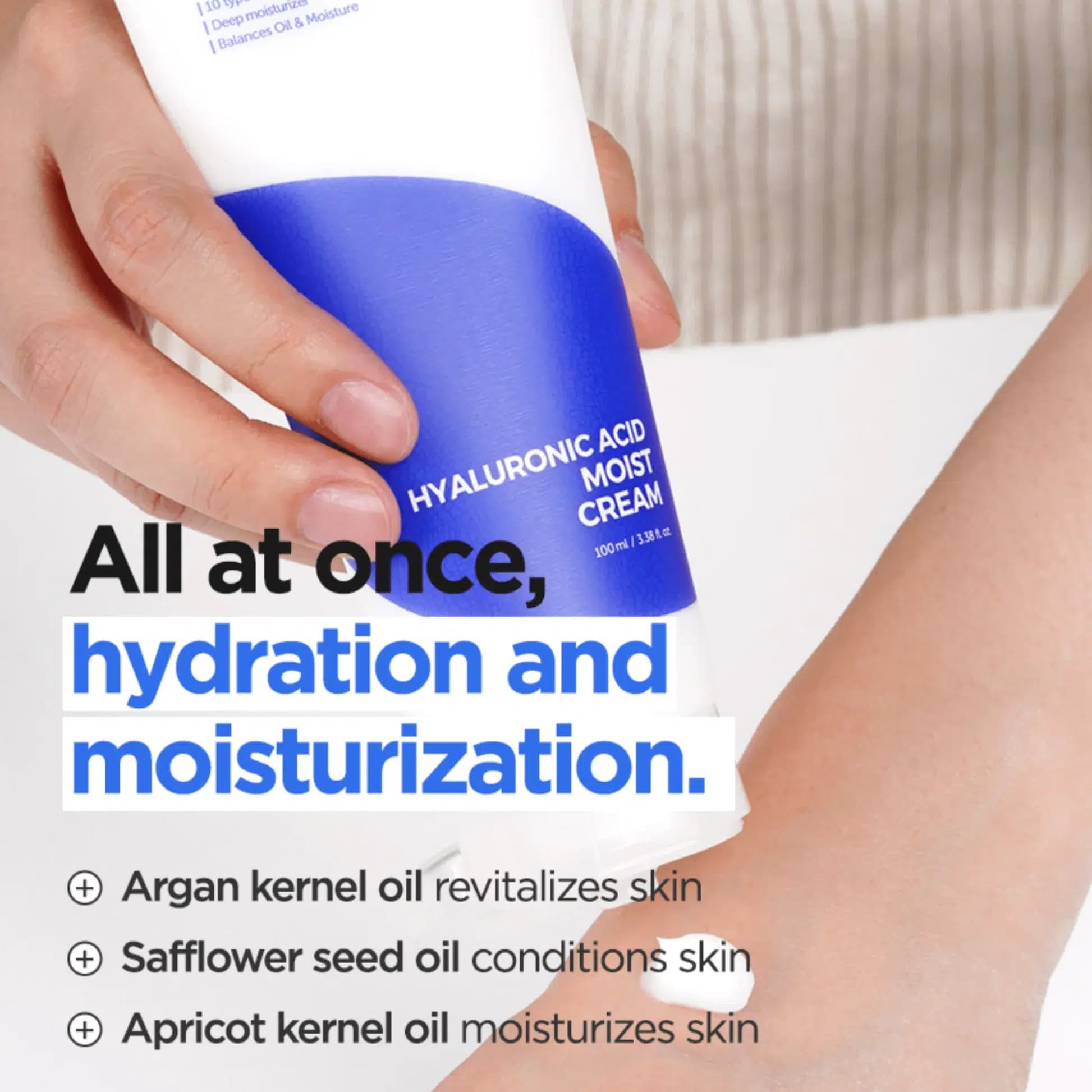 کرم مرطوب کننده و آبرسان هیالورونیک اسید ایزنتری | Isntree Hyaluronic Acid Moist Cream (حجم ۱۰۰ میلی‌لیتر ) اورجینال — تصویر ۴