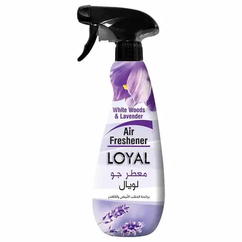 اسپری خوشبوکننده هوا لویال Loyal با رایحه اسطوخودوس و چوب سفید 450 میلی لیتر – Loyal white woods & Lavender