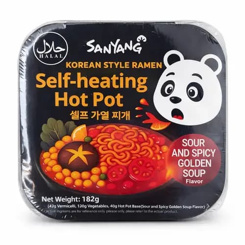 نودل خودجوش سانیانگ طعم ترش و تند 182 گرم – Sanyang Sour and Spicy