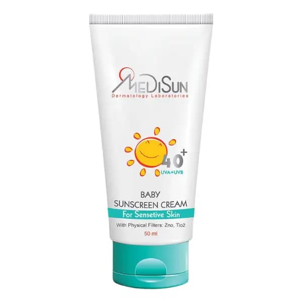کرم ضد آفتاب کودک مدیسان SPF40، حجم ۵۰ میلیلیتر، مخصوص پوست حساس