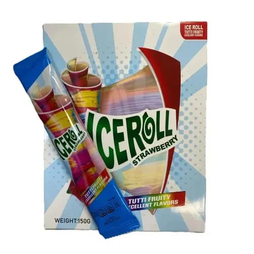 لواشک آمریکایی رول آپ آیس رول با طعم توت فرنگی 10 عددی – Ice Roll Strawberry