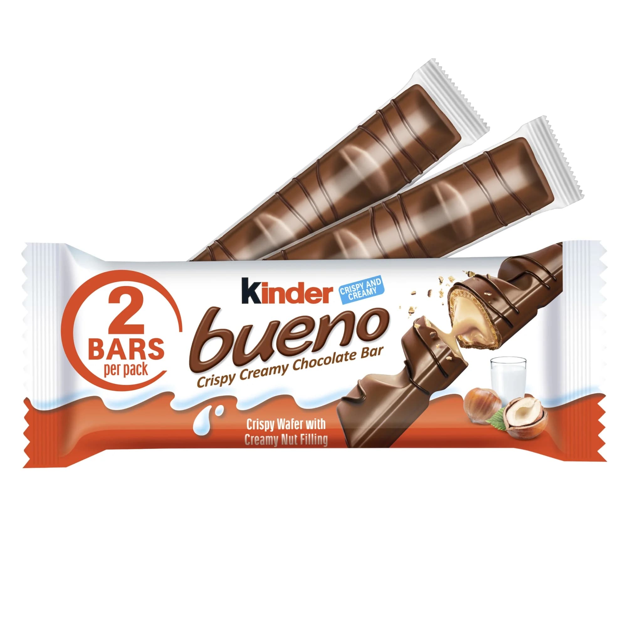 شکلات کیندر بوینو با مغز کرم فندق و با روکش شکلاتی 2 عددی – Kinder Bueno — تصویر ۲