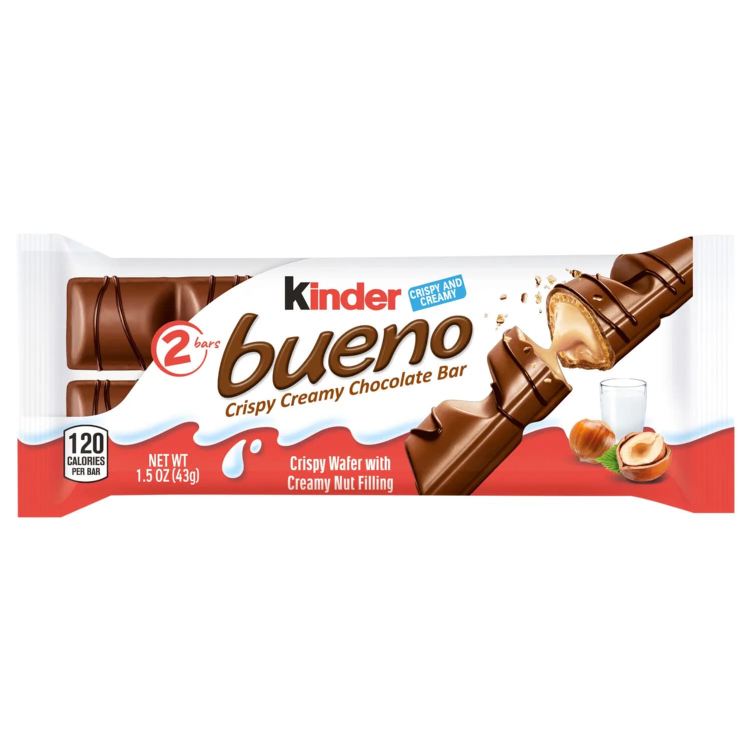شکلات کیندر بوینو با مغز کرم فندق و با روکش شکلاتی 2 عددی – Kinder Bueno