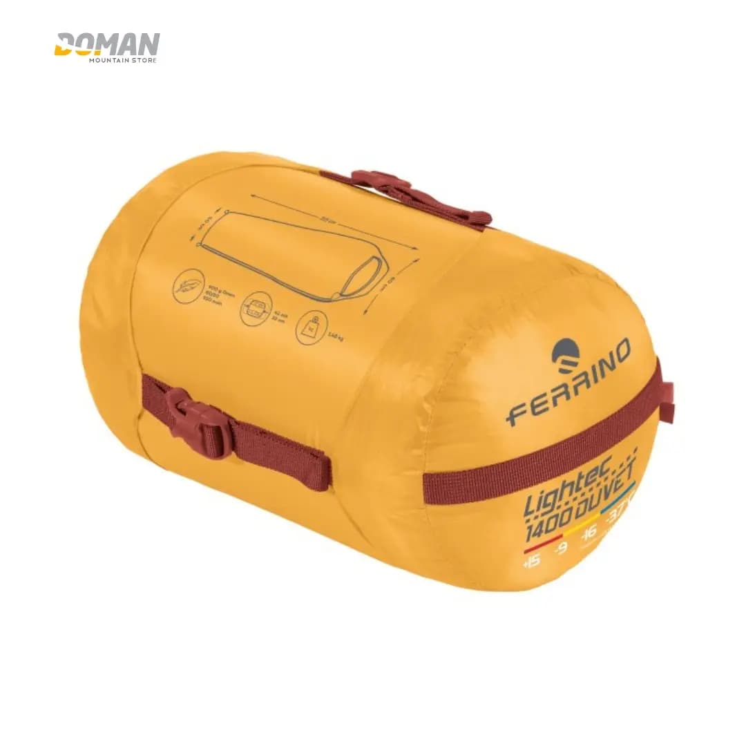 کیسه خواب کوهنوردی فرینو ایتالیا مدل لایتِک 1400 — تصویر ۳