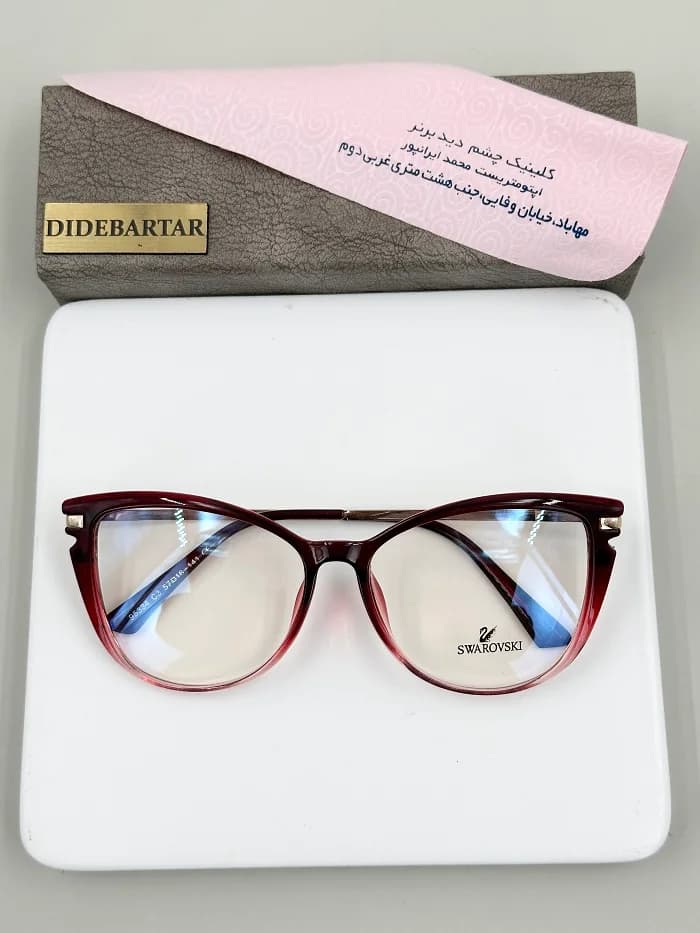 عینک کاوردار زنانه سواروسکی کد 95334 — تصویر ۸