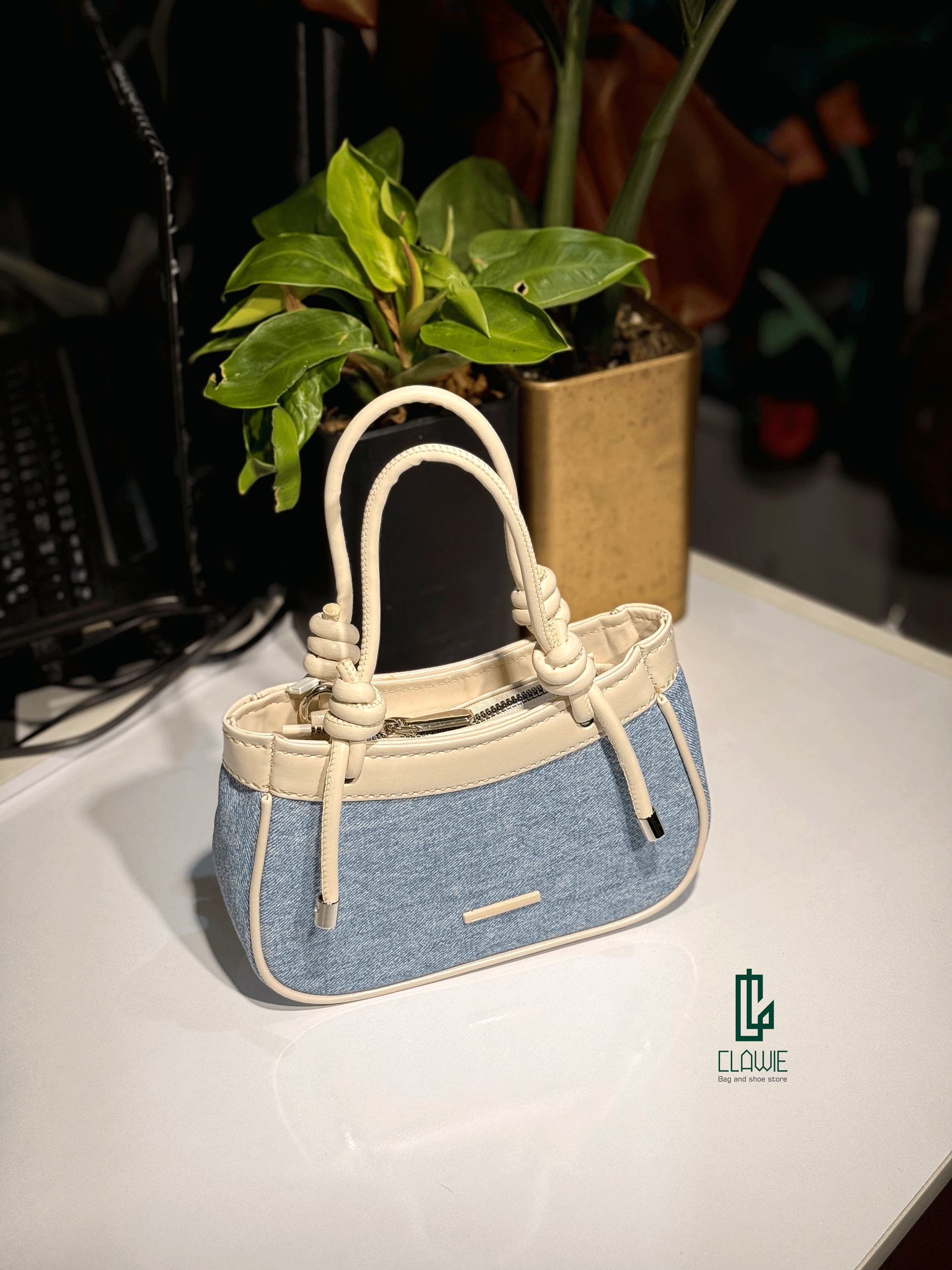 کیف دسته دار دخترانه : جین چرمی زارا — تصویر ۲