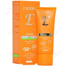 كرم ضد آفتاب رنگي بژ روشن پوست چرب SPF50 اويدرم 40 ميل _ EVIDERM — تصویر ۲