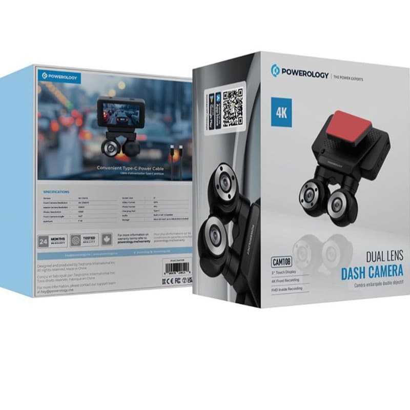 دوربین ثبت وقایع خودرو 4K پاورولوژی Powerology Car Camera P4KCAM108 — تصویر ۶