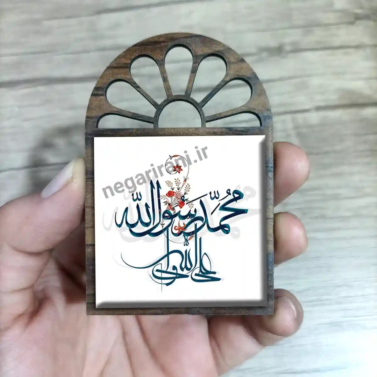 تندیس کاشی پنجره ای محمد رسول الله مدل 2B 4 — تصویر ۲