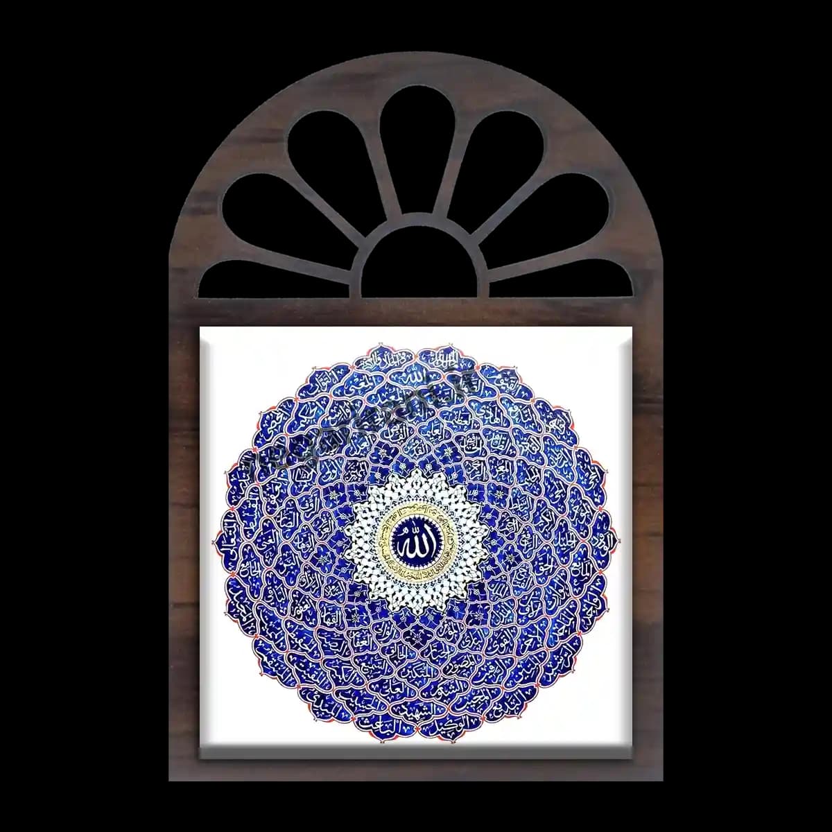 تندیس کاشی پنجره ای اسماء الحسنی مدل 2A 18
