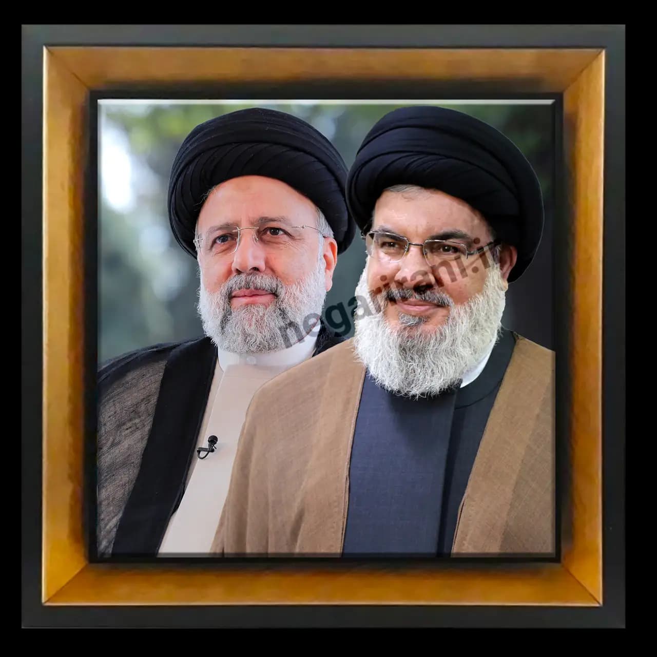 تابلو کاشی شهید نصرالله و رئیسی مدل 2Z46
