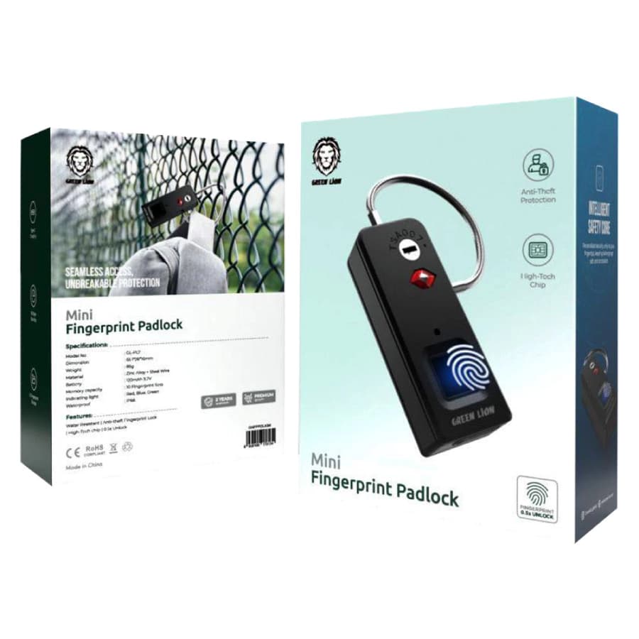 قفل انگشتی گرین لاین Mini Fingerprint Padlock — تصویر ۲