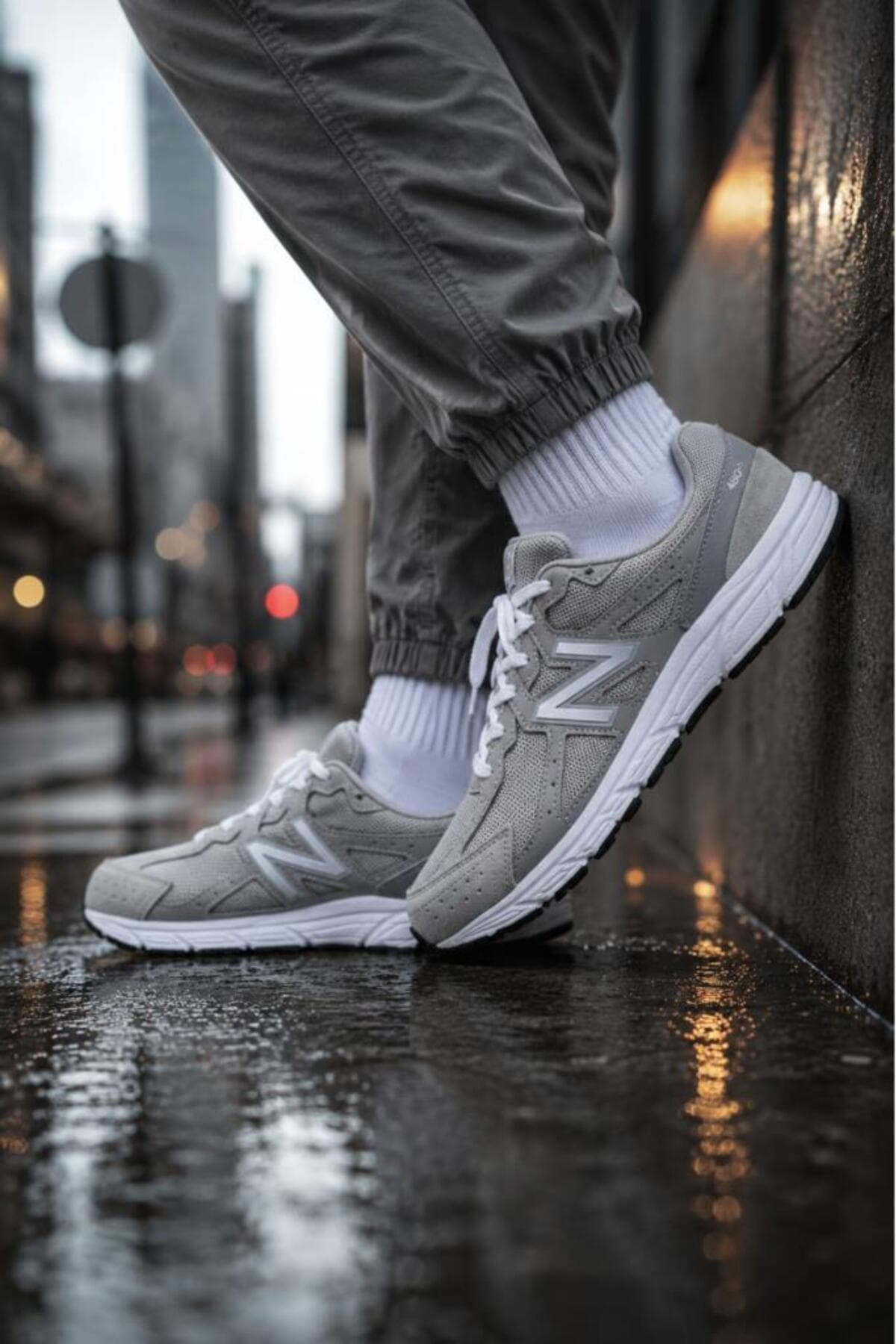کفش اسنیکر نیو بالانس مردانه منسوجات خاکستری بیسیک راسته اسپرت | New Balance MS109BAT TR