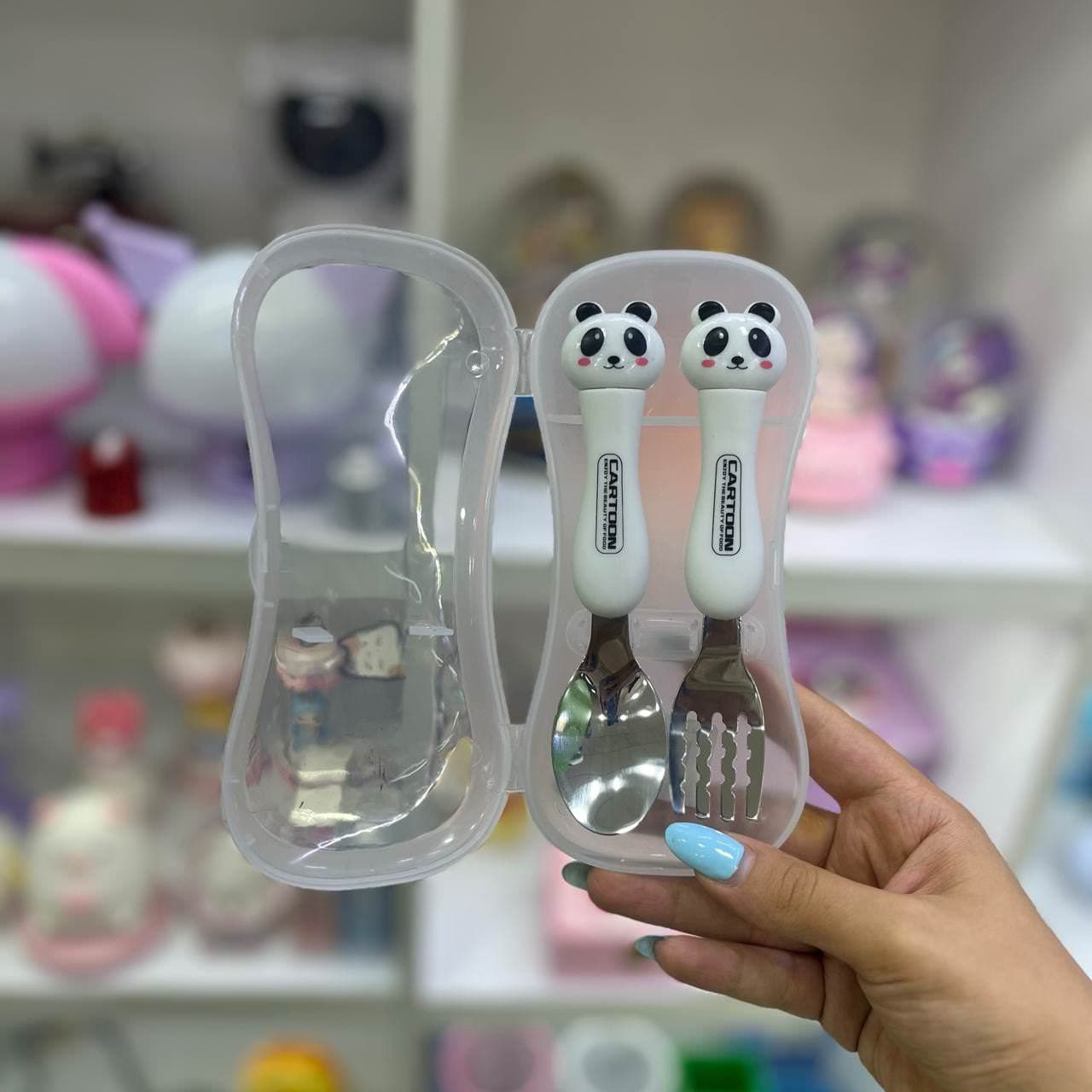 قاشق و چنگال حیوانات پاندا