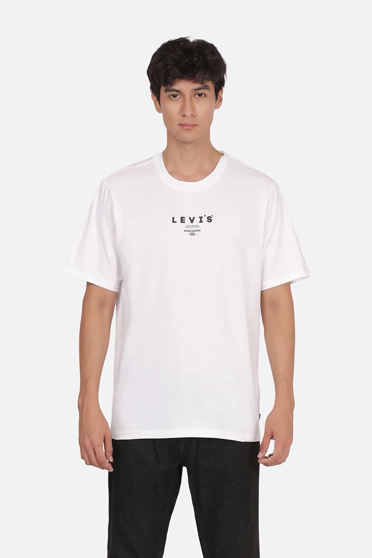 تی شرت لیوایز مردانه 100% پنبه سفید طرح دار Relaxed/ریلکس Regular/رگولار Daily/روزانه | Levi’s A2082-0154 TR